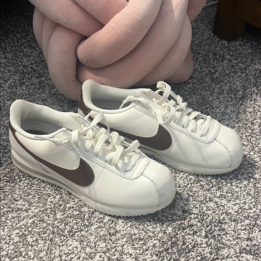 White and Brown Sneakers